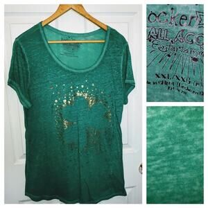 ROCKER GIRL Shamrock Graphic Tee | Size XXL | EUC